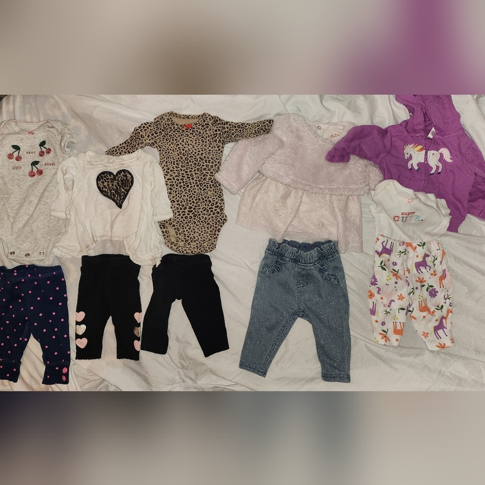 Bundle 11 PC Set Lot Newborn Infant Clothes Mix and Match Size 0 $20